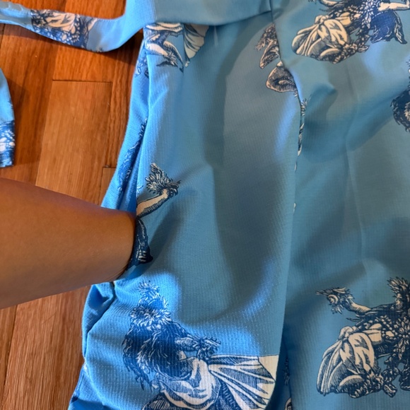 Vintage Blue Tropical Women’s Large 12 Dress Luau From Hilton Hawaiian Village. - Picture 5 of 13